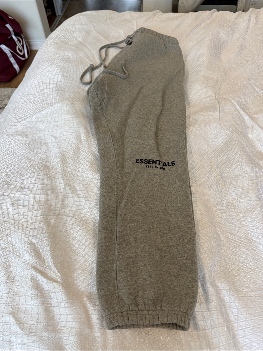 Essentials Men's Gray Drawstring Sweatpants - Picture 5 of 8
